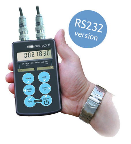 PSD232 Strain Gauge or Load Cell Hand Held Display combines high performance RS232 output with convenience of hand held display